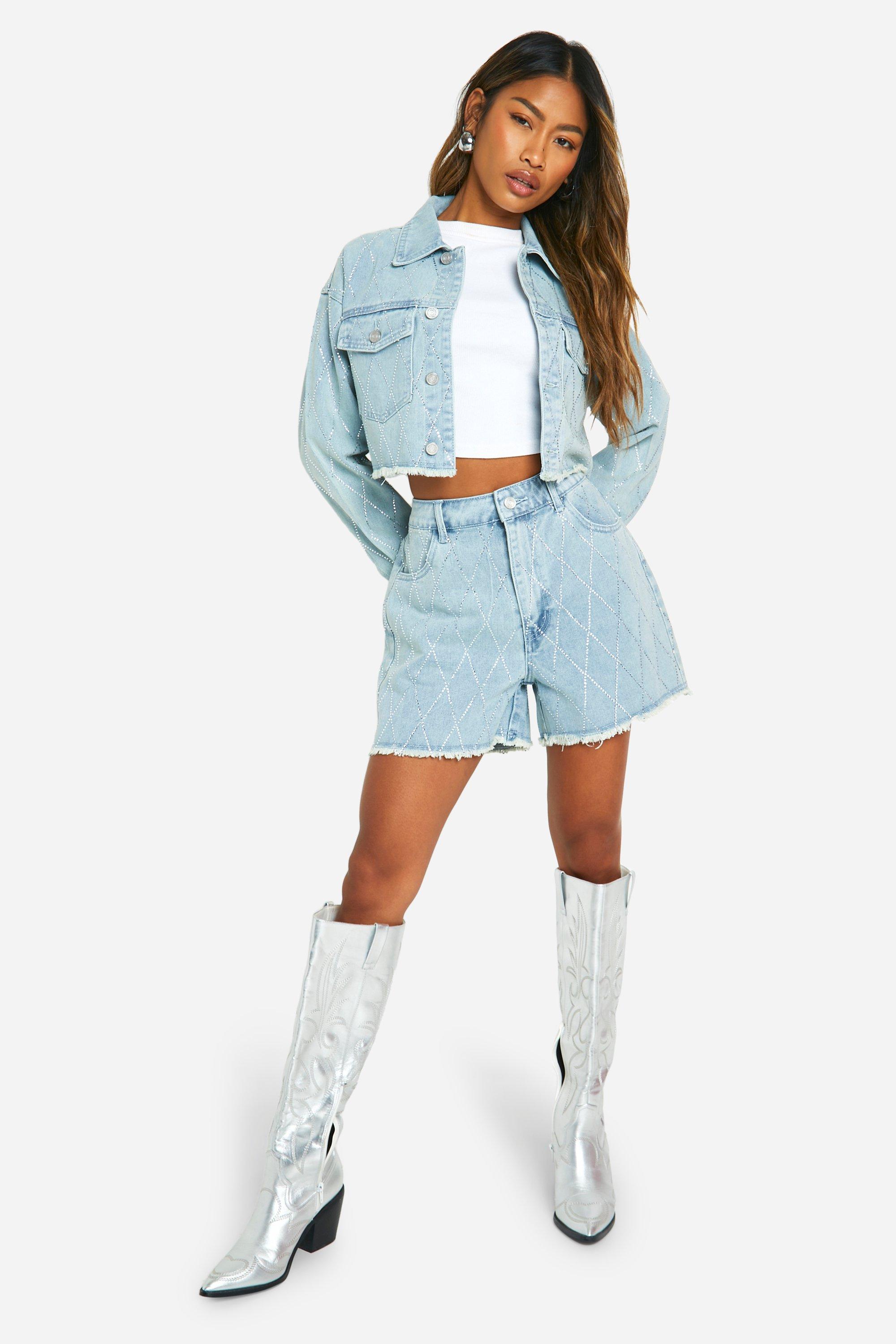 Denim shorts boohoo store